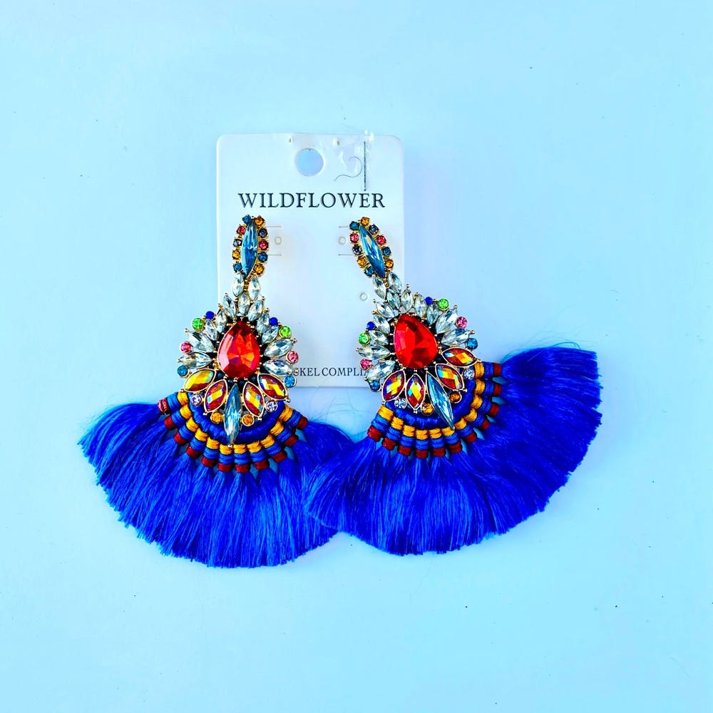 Multicolored tassel earrings NWT